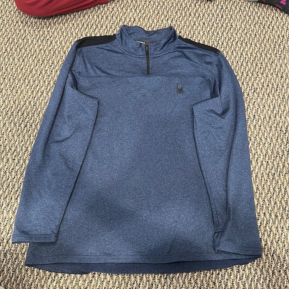 NWOT SPYDER active blue quarter zip sweatshirt - Picture 2 of 5